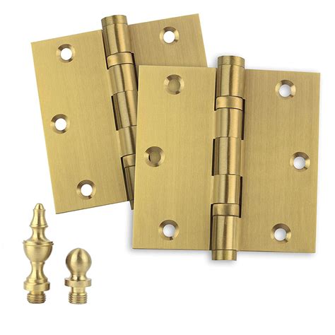 Door Hinges 35 X 35 Extruded Solid Brass Ball Bearing Brass Hinge Heavy Duty Satin Brass