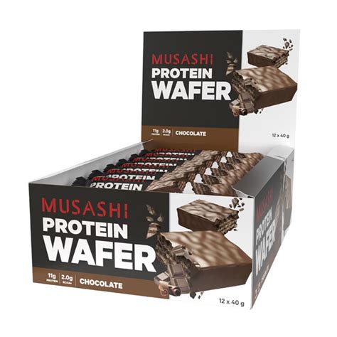 Musashi Protein Wafer Bar Chocolate 40g Box Of 12 360activ