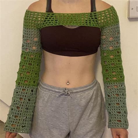 Handmade Crochet Crop Top Lovely For Summer With Depop