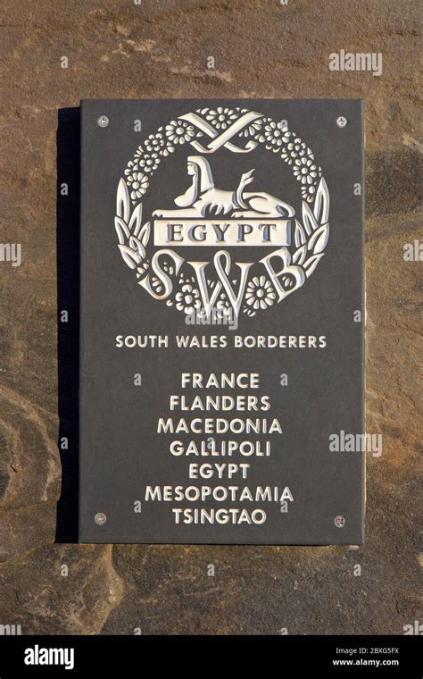 Commemorative Plaque With The Regimental Emblem Of The South Wales