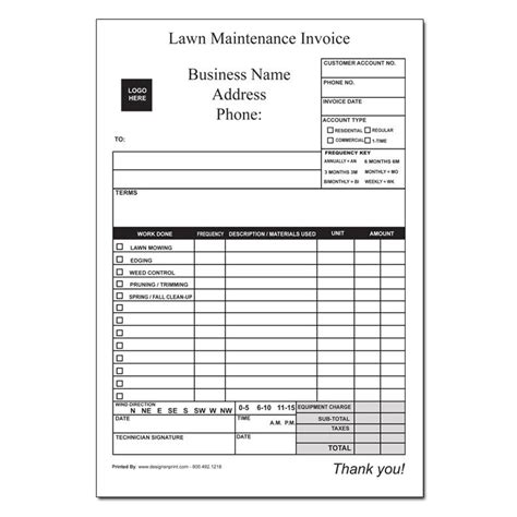 Landscaping Invoice Forms Work Orders Proposals Designsnprint