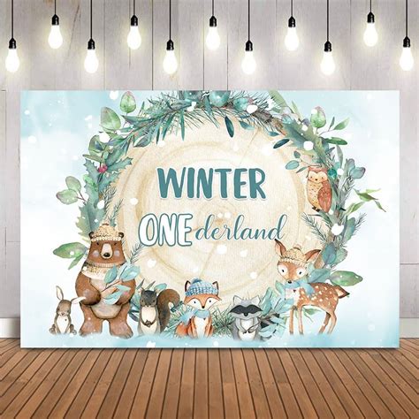 Winter Onederland Backdrop Boy 1st Birthday Adventure First Birthday