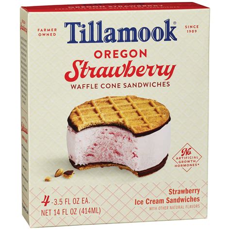 Tillamook Oregon Strawberry Ice Cream Sandwiches - Shop Cones ...