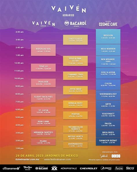 Conoce los horarios del Festival Vaivén 2023