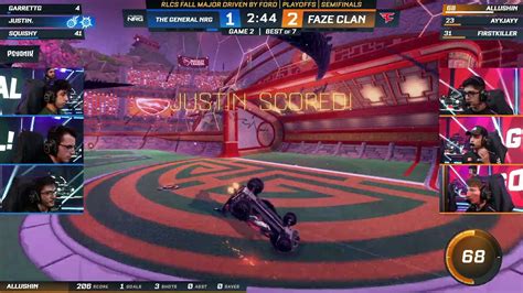 Jstn Credible Scores A Flip Reset Goal Nrg Vs Faze Clan Rlcs Fall