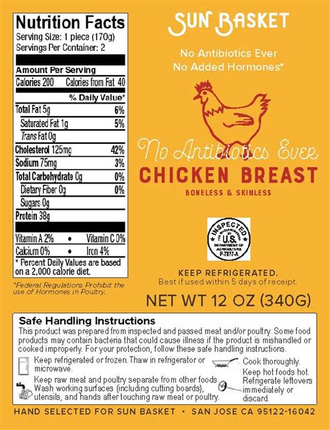 Boneless Skinless Chicken Breasts Count Sunbasket