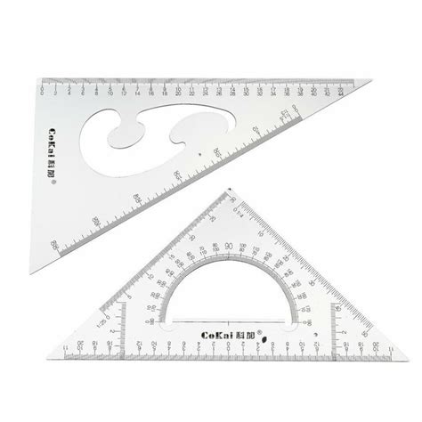 Triangle Ruler Square Set With Built In Protractor Cm