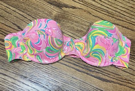 LILLY PULITZER ALL NIGHTER PATTERN BIKINI TOP GUC LA Gem