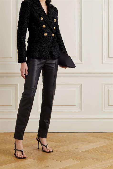 Balmain Fringed Cotton Blend Boucl Tweed Jacket Net A Porter