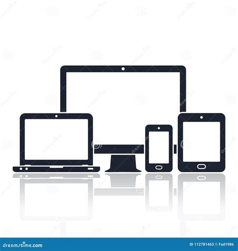 Iconos De Los Dispositivos De Digitaces Teléfono Tableta Ordenador