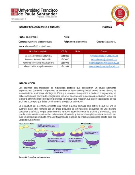 1610323 A Informe Lab Bioq 2024 1 Práctica 4 enzimas Ortiz Ninfa