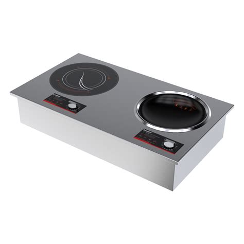 Double Burners Restaurant Drop In Induction Wok Cooker Lt Qpm Qam