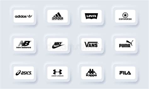 Sportwear Brands Set Of Most Popular Logo Adidas New Balance Nike