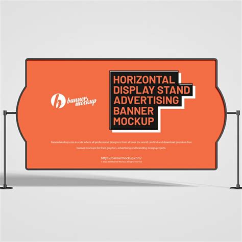 Free Horizontal Display Stand Advertising Banner Mockup PSD