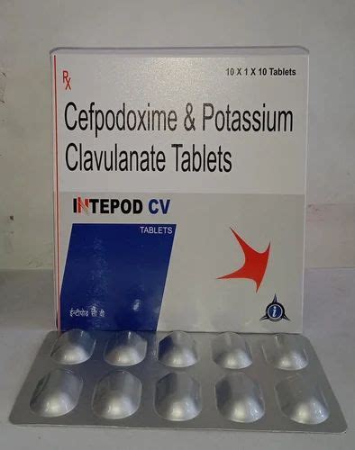 Tablet Intepod Cv Cefpodoxime Mg Clavulanic Acid Mg Intepod