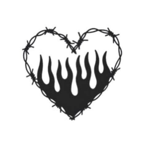 Flame Heart Barbwire Hearttattoo Kpop Tattoos New Tattoos Hand