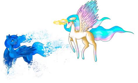 Celestia Banishing Luna MLP fanart by ShadowWolfGirl44 on DeviantArt