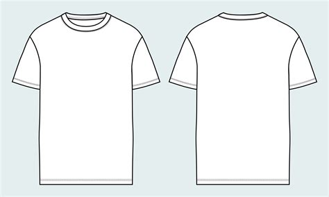 Short sleeve t shirt technical fashion flat sketch vector illustration template 8166425 Vector ...