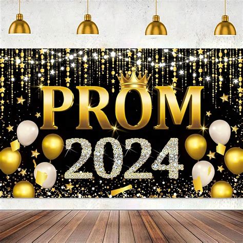 Pc Large Prom Banner Prom Decorations Party Black And Gold