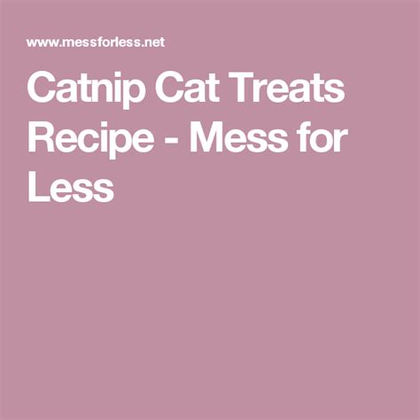 Catnip Cat Treats Recipe Mess For Less Cat Treat Recipes Cat