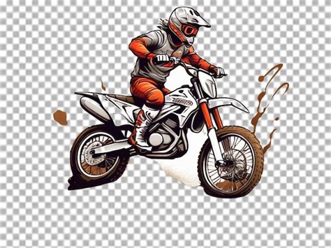 Premium Psd Extreme Dirt Bike Cartoon Vector Illustration Biker T