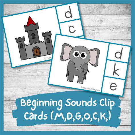 24 Beginning Sounds Clip Cards Phonics Activity For Mdgock Nurtured