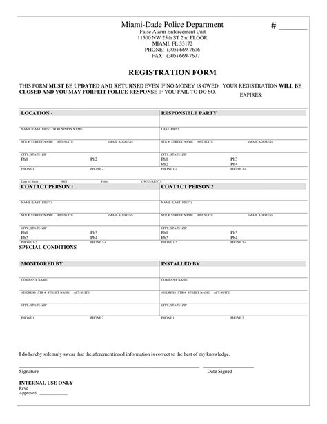 Registration Form Alarm Fill Out Printable PDF Forms Online