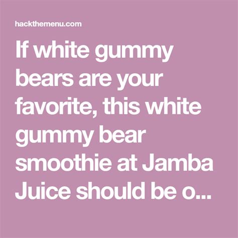 If white gummy bears are your favorite, this white gummy bear smoothie ...