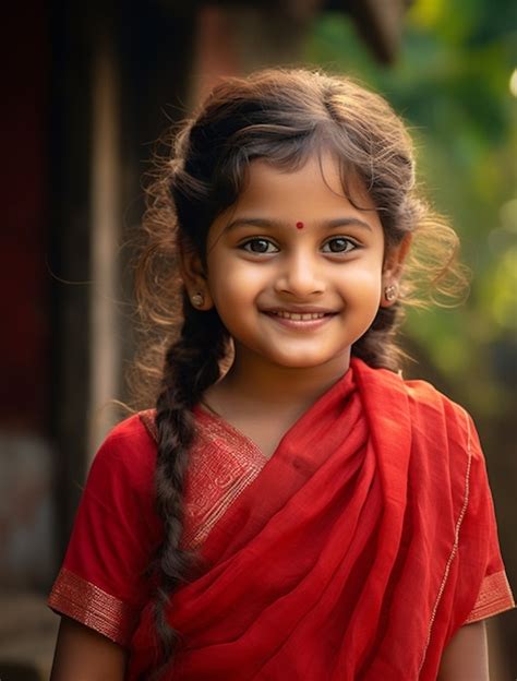 Portrait D Adorable Fille Indienne Photo Gratuite