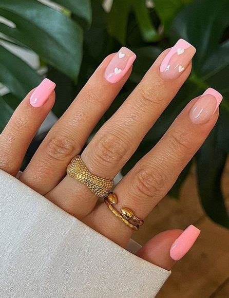 52 Valentines Day Nail Art Designs And Ideas 2023 Pink Tips White Hearts