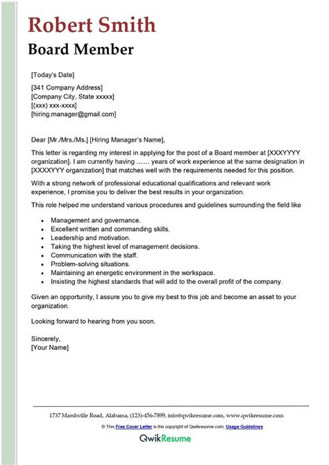 Board Of Directors Letter Template Infoupdate Org