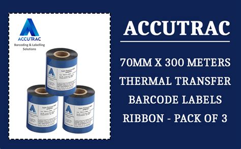 70mm X 300 Meters Thermal Transfer Barcode Labels Ribbon Premium Wax For Printer Tsc Zebra