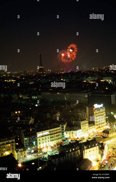 Bastille Day Fireworks in Paris Stock Photo - Alamy