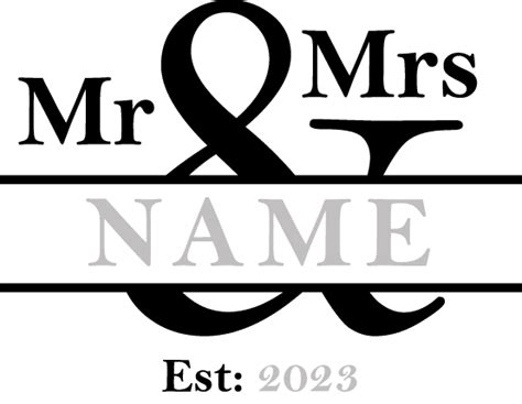 Wedding Svg Mr And Mrs Custom Name Est 2023 Free Svg File For