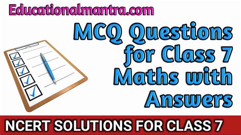 Mcq Questions For Class Maths With Answers