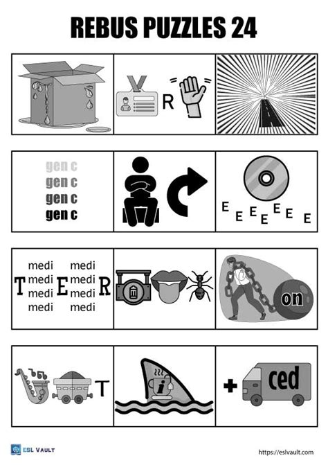 300 Free Printable Rebus Puzzles With Answers Esl Vault