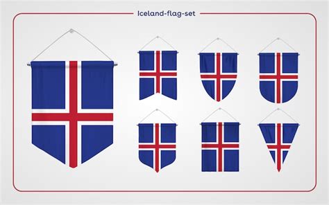 Premium Vector Iceland Flag Set Collection