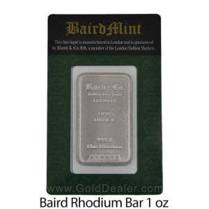 Rhodium Bars: Best Prices & Free Shipping At GoldDealer.com