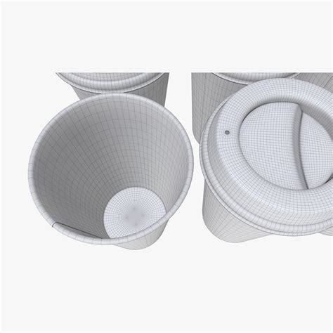 Biodegradable Large Paper Coffee Cup Cardboard Lid With Holder 3d Model