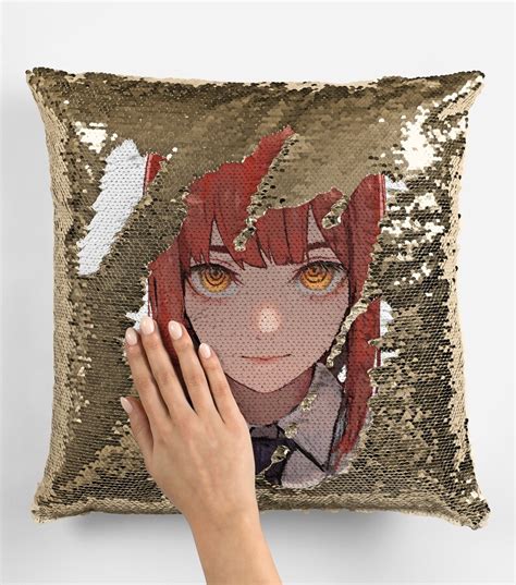 Chainsaw Man Makima Sequin Pillow Cover Celebrity Sequin Etsy