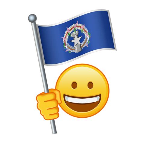 Emoji with Northern Mariana Islands flag Large size of yellow emoji ...