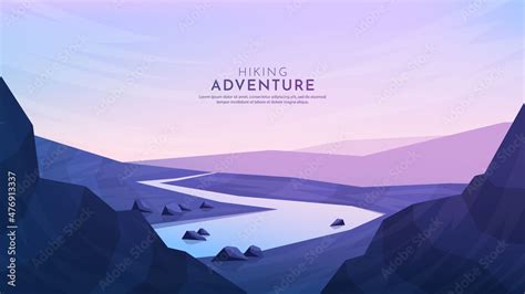 Vector illustration. Minimalist polygonal design. Nature landscape ...