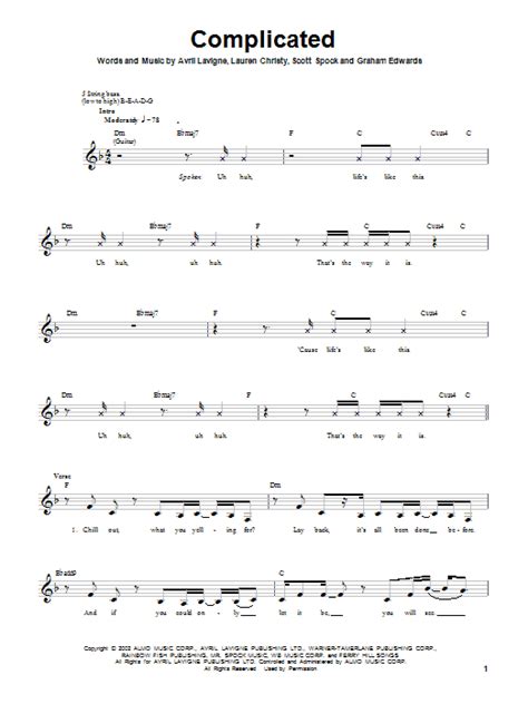 Complicated by Avril Lavigne - Bass Tab - Guitar Instructor