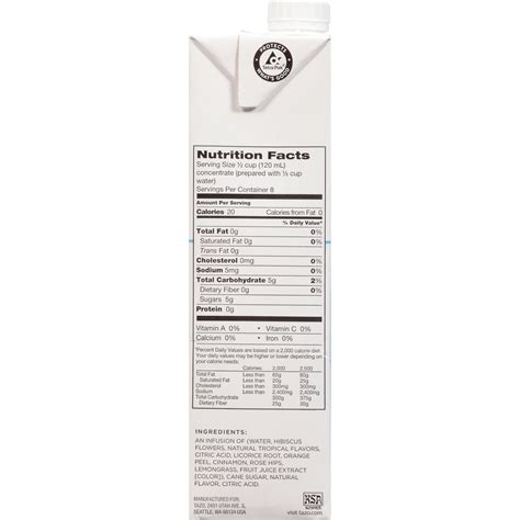 tazo chai tea latte nutrition facts