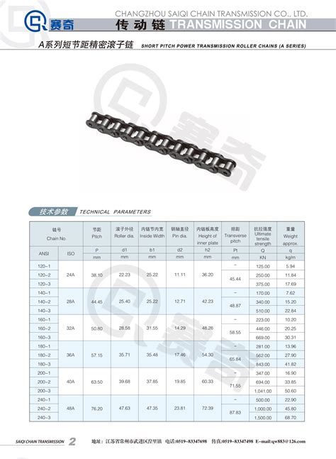 A系列短节距精密滚子链 常州赛奇链传动有限公司