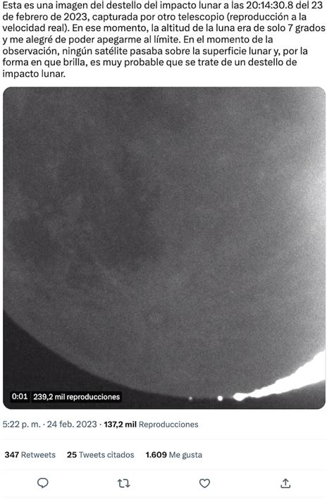 El Impresionante Video De Un Meteorito Que Impacta En La Luna Y Deja Un