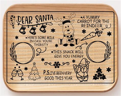 Dear Santa Christmas Tray Svg Cookies For Santa Svg Etsy Australia