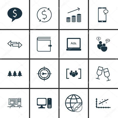 Conjunto De 16 Iconos Editables Universales Puede Ser Utilizado Para