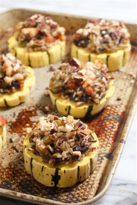 Wild Rice Stuffed Delicata Squash Rings