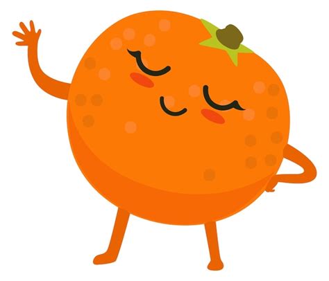 Premium Vector Happy Orange Mascot Cute Kawaii Face Fruit